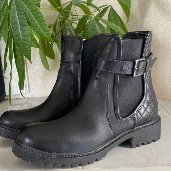 Zara Shoes - NWT Zara Trafaluc leather black moto quilted boot
